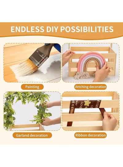 ANTOLE Wooden Baby Shower Crate Closet | صندوق خشبي ANTOLE لتخزين مستلزمات المولود