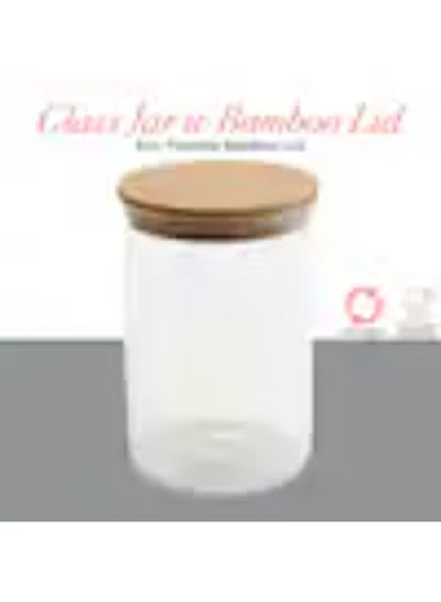 Kitchen Details Round 1 Liter Glass Jar with Bamboo Lid